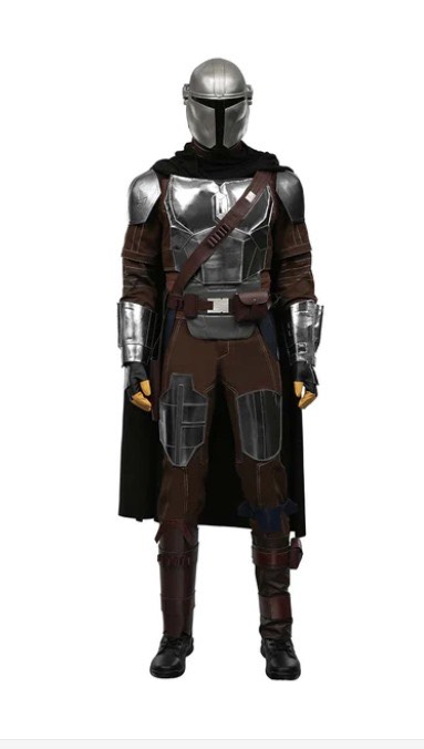 The Mandalorian Star Wars character at a children's birthday party with kids