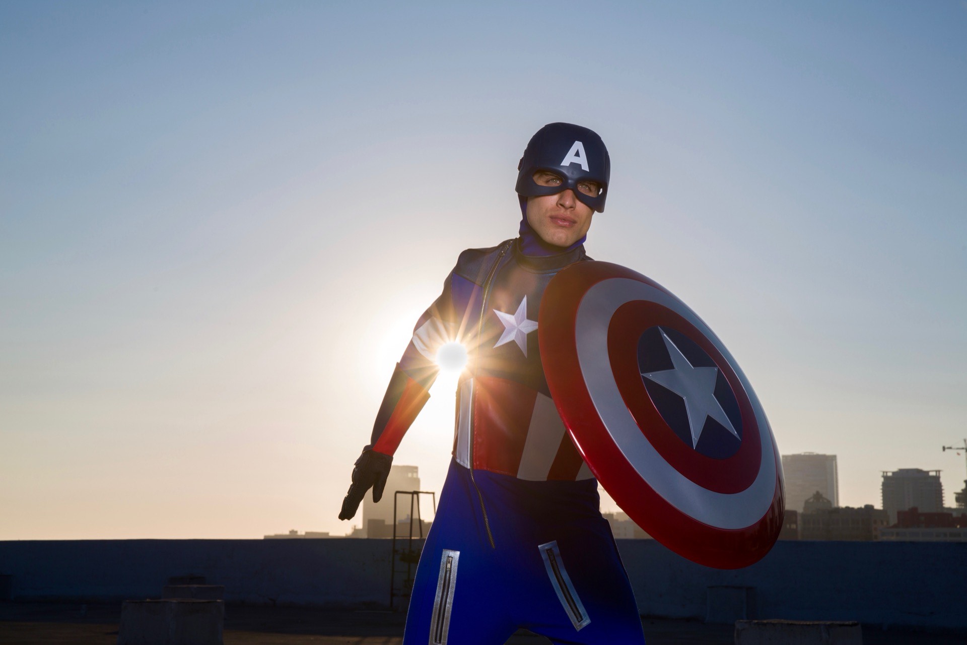 Captain America character at birthday party