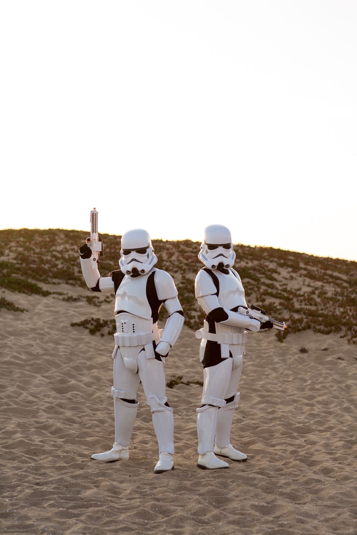 Stormtrooper character at birthday party